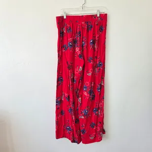 Torrid Wide Leg Pull On Lounge Pants Hot Pink Paisley Floral Pajama 00 Tall thumbnail 5