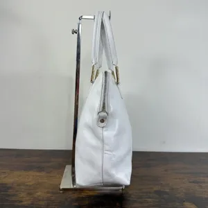 Fendi Vintage Satchel Bag Womens Medium White Leather Italy Top Handle FF thumbnail 6
