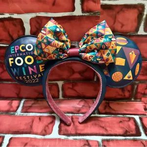 Disney Colorful Epcot Food & Wine Festival 2022 Mickey Ears thumbnail 5