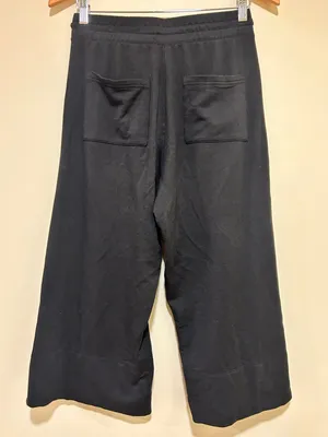 Quince Supersoft Fleece Wide Leg Cropped Pants in Black Size Small thumbnail 4