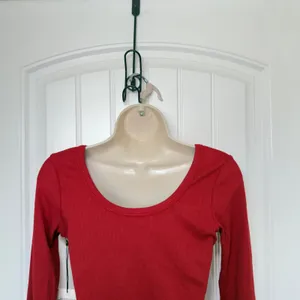 New Spiritual Gangster Women’s Medium Red Top Ribbed‎ Y2K Minimalist thumbnail 6