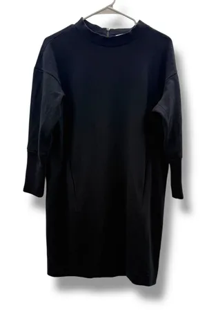 Black‎ Knit Dress Womens Medium Minimalist Work Office 3/4 Sleeve Stretch thumbnail 1