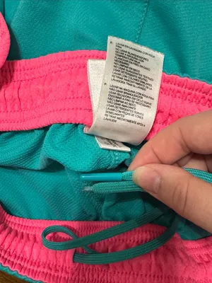 Adidas Colorful Running Drawstring Shorts Teal Pink Trim Three White Stripes S thumbnail 10