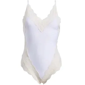 FREE PEOPLE x HAH Bodysuit S Backless Lace Formfiting Retro Feminine Cottage NWT thumbnail 3