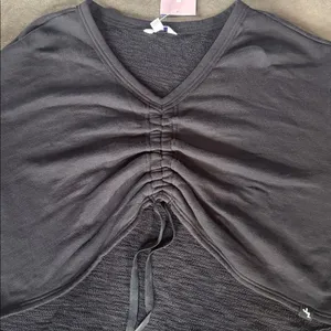 Women’s Joy Lab Black Cinch Front V-Neck Long Sleeve Casual Sweater Size L NWT thumbnail 6