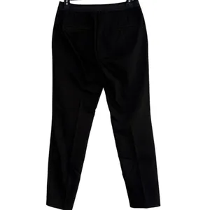Zara Slim Straight Mid Rise Ankle Cropped Trouser Flat Front Pockets M Black thumbnail 15