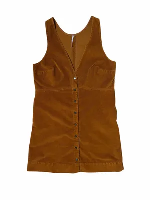 Free People Rolling Thunder Corduroy Mini Dress in Cinnamon Brown Womens S thumbnail 2