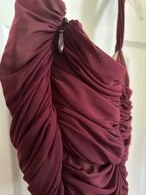 Michael Costello x REVOLVE Honor Mini Ruched Dress in Dark Plum thumbnail 6