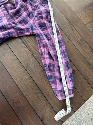 L.L.Bean purple plaid fleece-lined flannel shirt jacket Women’s Size M Medium thumbnail 4