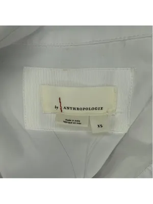 Anthropologie White ruffle sleeveless button down dress - Size XS thumbnail 8