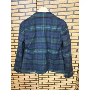 Talbots Blue‎ And Green Fabric Woven In Italy Plaid Blazer Size 2 thumbnail 2