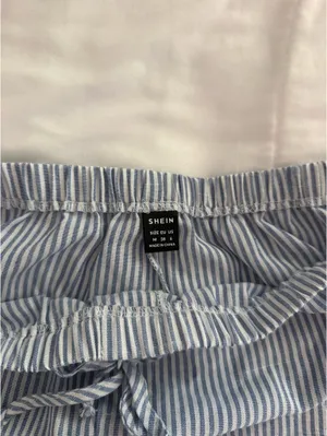 Shein Blue Striped Shorts White Tie thumbnail 3