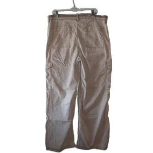 American Eagle Cargo Pants Women 16 Regular Tan Stretch Wide Leg Utility Retro thumbnail 2