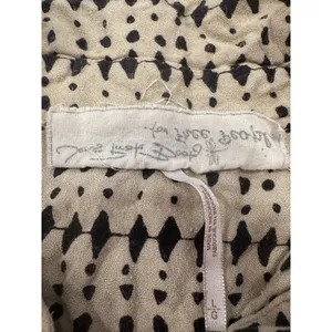 Free People Jen's Pirate Booty Geometric Jumpsuit Cream Black Large Boho thumbnail 8