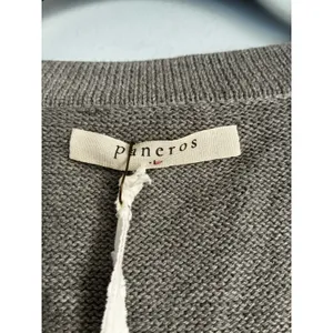 Paneros Greta Cardigan Button Up Gray Large Cotton Cozy Quiet Luxury thumbnail 4