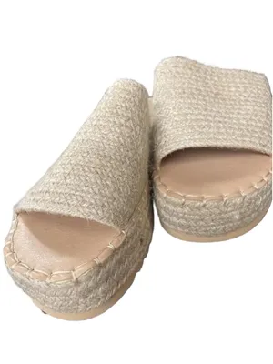 Coconuts by Matisse Del Mar Platform Slide Sandals Natural Raffia Size 9M thumbnail 3