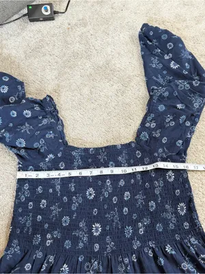 Madewell Women’s Lucie Smocked Peplum Top Square Neck in Floral Print 8 thumbnail 9