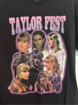 Taylor Swift Black 'Taylor Fest' Graphic Tee with Pink Accents thumbnail 2