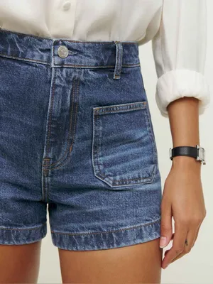 Reformation Alyssa Stretch High Rise 3.5” Jean Shorts Anguilla thumbnail 2