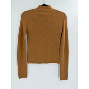 Alice + Olivia Sweater Womens S Tan Wool Gold Hardware Mock‎ Neck Luxury thumbnail 8