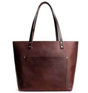 Portland Leather Goods Brown Hand Made Tote Bag Purse thumbnail 1
