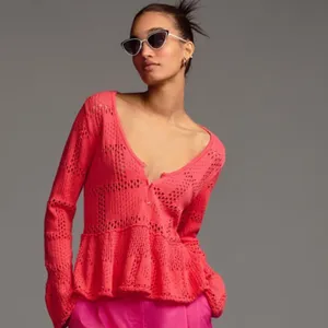 NWT‎ Anthropologie Pilcro Pointelle Babydoll Sweater Sz M thumbnail 3