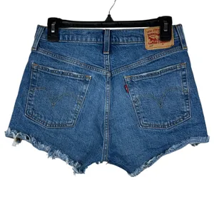 Levi’s 501 SZ W28 Jean Shorts Distressed Frayed Hem Button-Fly Hi-Rise Pockets thumbnail 3