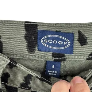 NWT Scoop Seamed Denim Barrel Jeans Wide Leg High Rise Leopard Print Olive SZ 6 thumbnail 13
