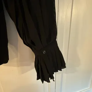 Lauren Ralph Lauren black elegant georgette sleeve sweater top small thumbnail 6