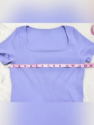 OQQ Lavender/Lilac Square Neck Ribbed Mini Bodycon Dress Size Small thumbnail 6
