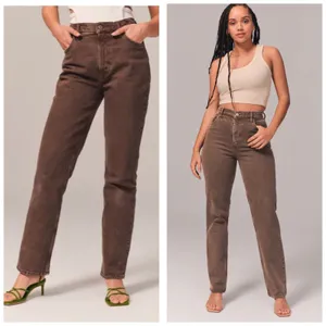Abercrombie & Fitch Ultra High Rise 90s Straight Leg Jean Size 25 Washed Brown thumbnail 2