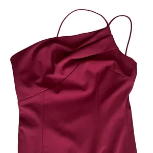 Katie May Women’s Bananas Midi Dress Merlot Burgundy Red Asymmetric Open Back thumbnail 4