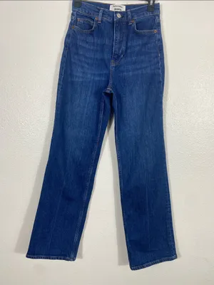 Reformation Dark Blue Wide-Leg Jeans Size 26 thumbnail 4