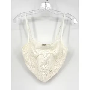 Hello Molly No Apologies Lace Corset Top Womens 8 White Bridal Coquette Romantic thumbnail 6