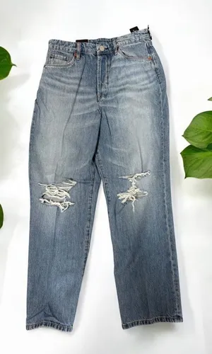Blank NYC NWT The Baxter Ribcabe Straight Leg Distressed Buttonfly Jeans Size 27 thumbnail 1