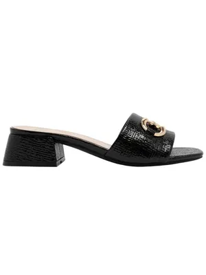 NWT Jones New York Womens Uniqua Block Heel Dress Sandals Black Crinkle 7.5M thumbnail 2