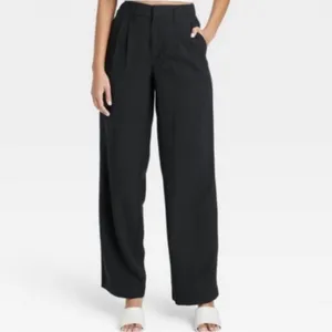 Women's High-Rise Wide Leg Pleated Front Trousers - A New Day - Size 2R thumbnail 3