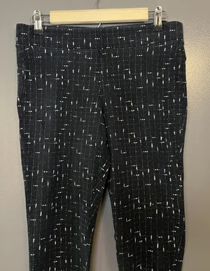 Old Navy Leggings Womens Medium Black White Grid Print Stretch Pull On Cotton thumbnail 1