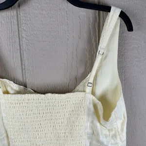 Hollister Tank Top Size XL Butter Yellow Cotton Lace Trim Button Front Coquette thumbnail 5