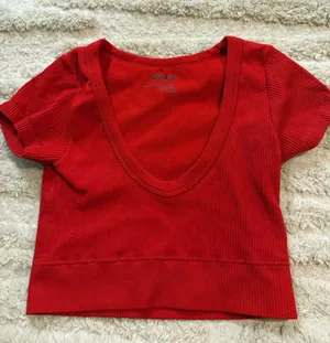 Red Garage V-Neck Crop Top thumbnail 1