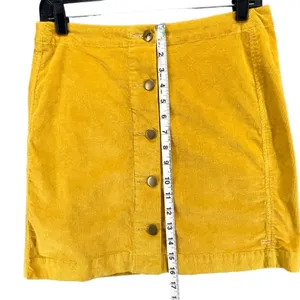 Toad & Co Mini Skirt Womens 2 Golden Cruiser‎ Corduroy Button Front Retro Preppy thumbnail 6