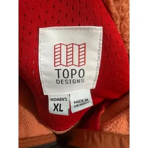 Topo Designs Subalpine Fleece Pullover Burnt Orange Half Zip Women's XL thumbnail 4