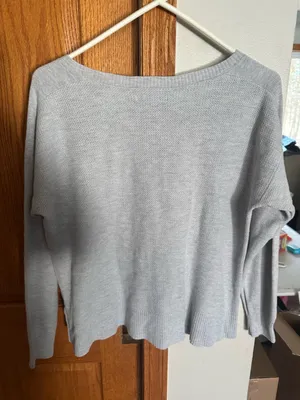 American Eagle Cream Knit Sweater Soft Lightweight Crewneck Casual Minimalist thumbnail 2