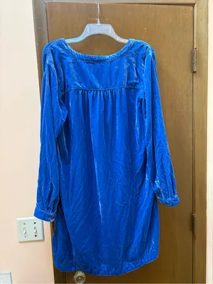 Anthropologie Meloday Blue Velvet Tunic Dress thumbnail 4