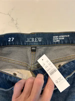 J. Crew Womens Semi Stretch High Rise Denim Trousers Size 27 Flare NWT thumbnail 5