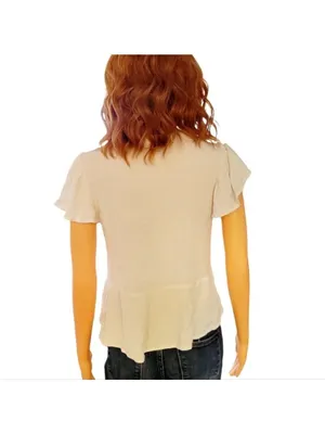 Eyeshadow Crop Top Short Sleeve Button Up Size Medium thumbnail 4