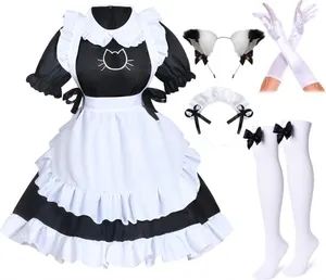 NWOT Anime French Cat Maid Halloween Sexy Dress Up Costume Size Adult Medium thumbnail 1