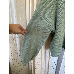 LOFT Women's 100% Cotton Dolman Long Sleeve Drop Shoulder Sage Knit Sweater L thumbnail 3