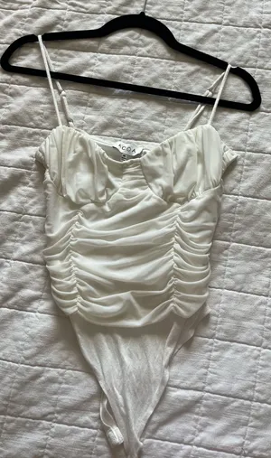 Boutique White Corset Bodysuit thumbnail 1