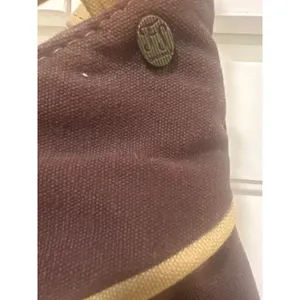 FS Originals Brown Canvas Hobo Shoulder Bag With Tan handmade Accents VTG purse thumbnail 2